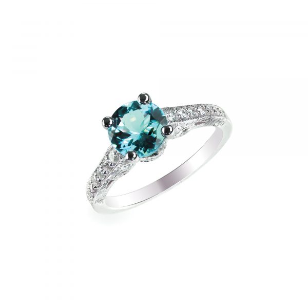 Blue Diamond engagement wedding ring