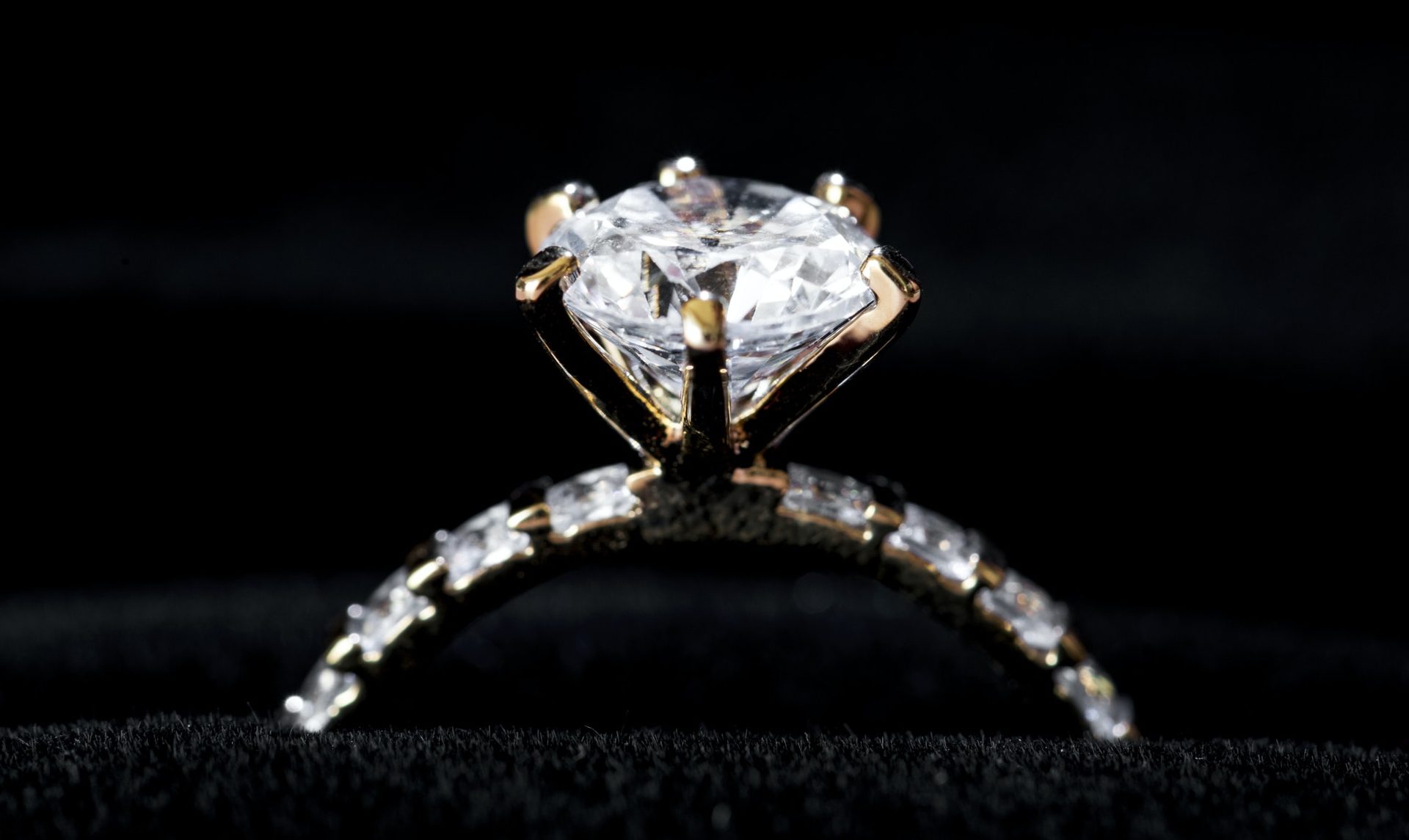 Closeup of diamond ring