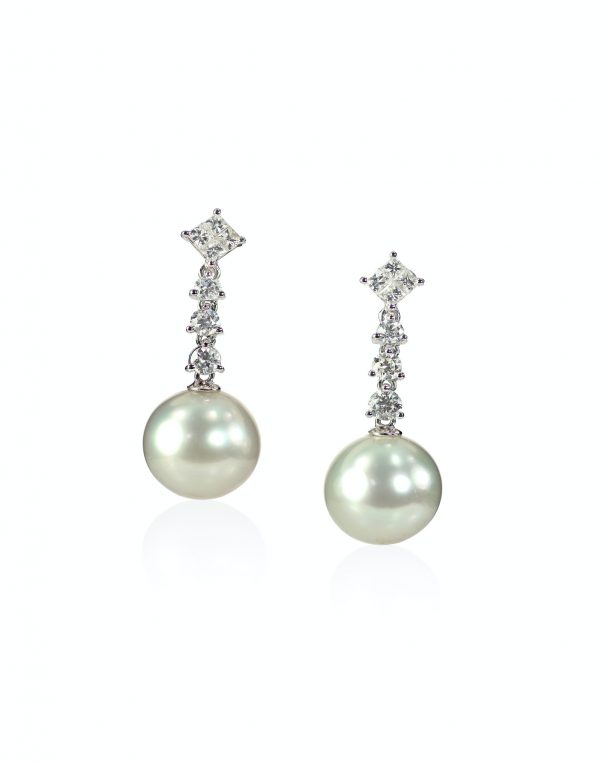 Diamond Pearl drop earrings
