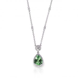 Green Emerald Gemstone Pendant Necklace