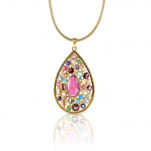 Multiple Gemstone Pendant Necklace
