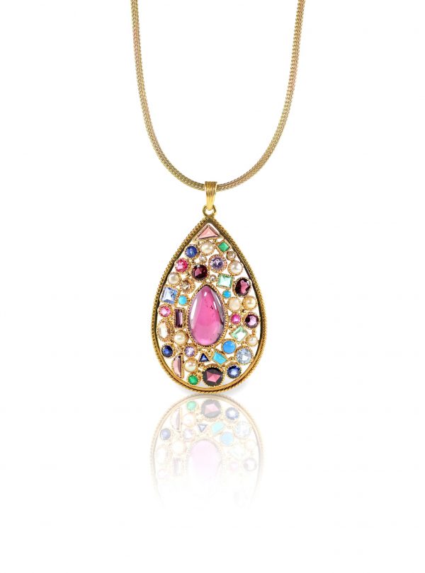 Multiple Gemstone Pendant Necklace