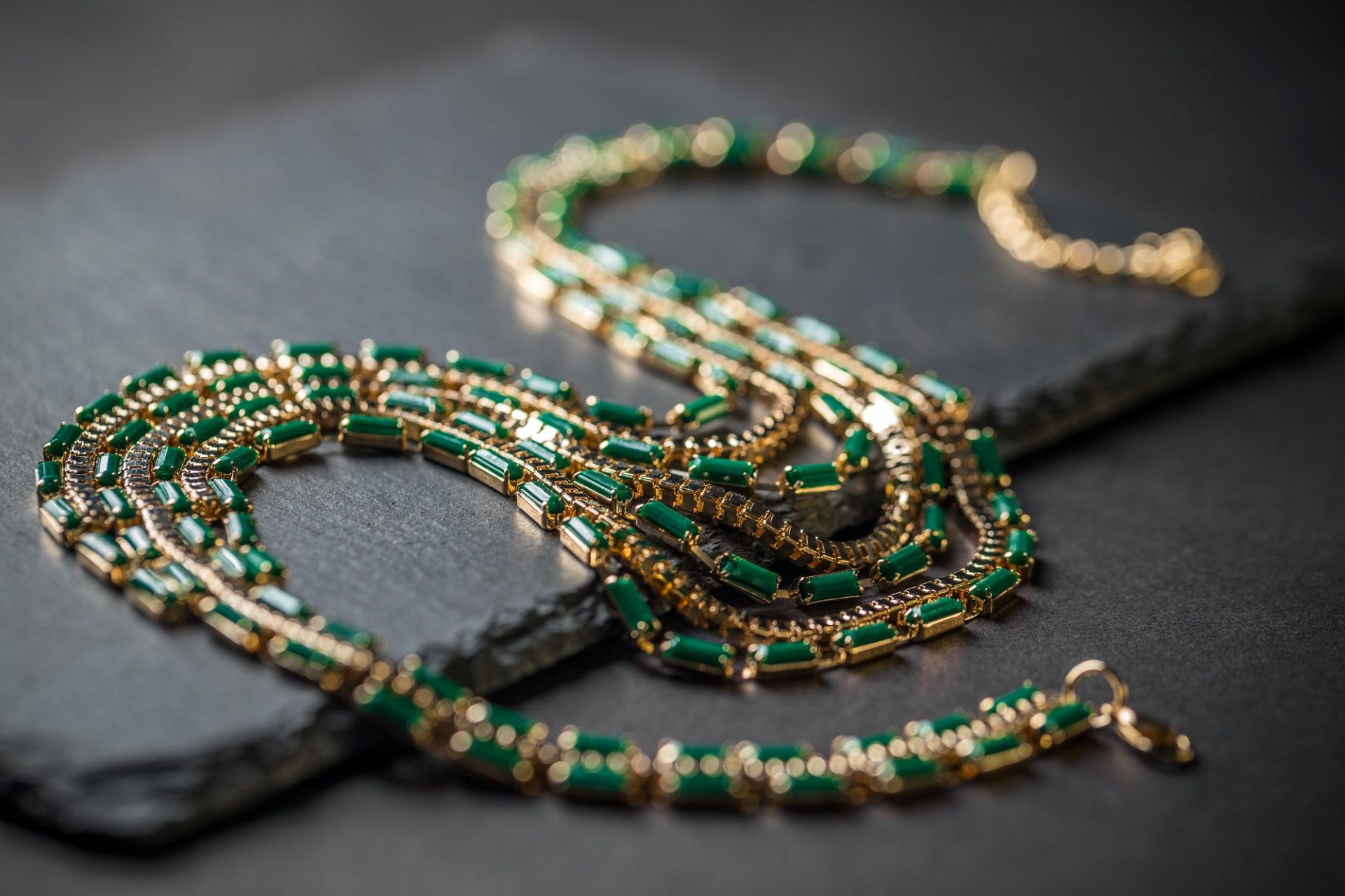Necklace with gems