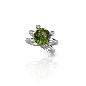 peridot engagement fashion diamond ring